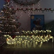 Detailed information about the product Reindeer & Sleigh Christmas Decoration 140 LEDs Outdoor Gold