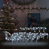 Detailed information about the product Reindeer & Sleigh Christmas Decoration 140 LEDs Outdoor Silver