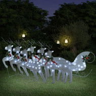 Detailed information about the product Reindeer & Sleigh Christmas Decoration 140 LEDs Outdoor White