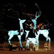 Detailed information about the product Reindeer Family Christmas Decoration White and Silver 201 LEDs