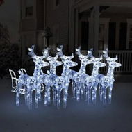 Detailed information about the product Reindeers & Sleigh Christmas Decoration 320 LEDs Acrylic