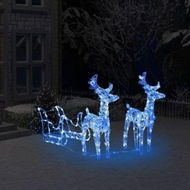 Detailed information about the product Reindeer & Sleigh Christmas Decoration 160 LEDs 130 Cm Acrylic