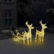 Detailed information about the product Reindeer & Sleigh Christmas Decoration 160 LEDs 130 Cm Acrylic