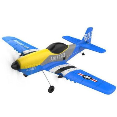 Remote Control Airplane Mustang Fighter Toys, 2.4GHz Smart Gyro Stabilizer RTF Glider Aircraft Plane, Easy to Fly for Kids Beginners