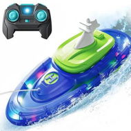 Detailed information about the product Remote Control Boat for Kids, Water Spray RC Boats with LED Lights for Pool and Lake, 2.4GHz Speed Boat for Age 6 Up Boys and Girls, Blue