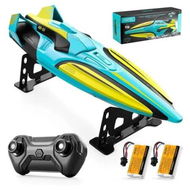 Detailed information about the product Remote Control Boat with LED Lights,2.4GHz High Speed RC Racing Boats for Lakes,Low Battery Alarm,Capsize Recovery,Gifts Toys for Boys Girls