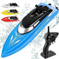 Detailed information about the product Remote Control Boats For Pools And Lakes 10km/h High-Speed Mini Boats Toys For Kids Adults Boys Girls - Blue.