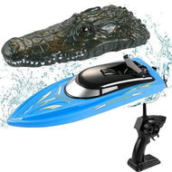 Detailed information about the product Remote Control Boats With Crocodile Top For Pools And Lakes. 10km/h High-speed Mini Boat Toys For Kids Adults Boys And Girls.