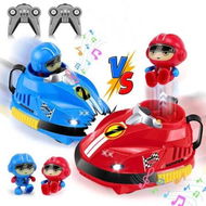 Detailed information about the product Remote Control Bumper Cars Toys 2 Pcs RC Racing Cartoon With Light Music Sound Toddlers Kids Birthday Gift Boys Girls Ages 3+