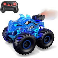Detailed information about the product Remote Control Car, 2.4 GHz RC 4WD Monster Trucks for Boys Girls with Light and Sound, 2 Batteries,Dino Toys for Kids, Blue