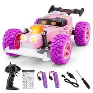 Detailed information about the product Remote Control Car for Girls, RC Race Car Girl Toy with Colored Lighting Eyes, 2.4GHz RC Toy Vehicle for Boys Girls Age 4 and Up, Pink