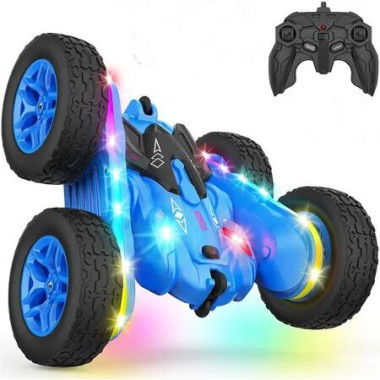 Remote Control Car, Rc Cars Stunt RC Car Toys New Upgraded Strip Lights and Headlights Car Toys, Blue