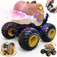 Detailed information about the product Remote Control Dino Car, RC Monster Trucks 2.4GHz RC Stunt Car with Spray Lights & Sound, All Terrain Indoor/Outdoor Toys for Kids 6+ Ages