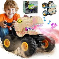 Detailed information about the product Remote Control Dino Monster Truck with Spray, Light and Music, RC Truck with 360 Degree Spins and Drifting, Remote Control Car for Boys Girls Khaki