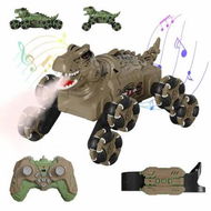 Detailed information about the product Remote Control Dino Stunt Car 2.4G Hz Gesture Sensing RC Car,8 WD Rotation RC Stunt Car with Lights and Music for Kids 6+ Ages(Brown)