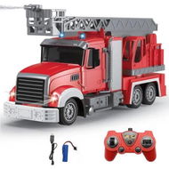 Detailed information about the product Remote Control Fire Engine Truck Toy,9 Channel Electric RC Truck Construction Toys,with Water Pump Lights Sounds Extendable Ladder, Fire Car Toy Boy Gift