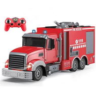 Detailed information about the product Remote Control Firetruck Toy with Water Spraying Pump and Lights, 6 Channel Remote Operated Fire Engine for Kids Boys Gift