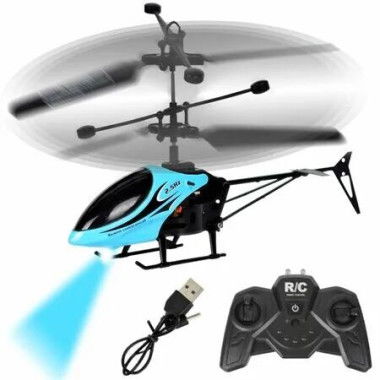 Remote Control Helicopter Kids,RC Helicopters with LED,One Key Take Off Landing,Aircraft Flying Toy,Blue