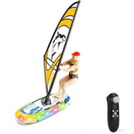 Detailed information about the product Remote Control Sailboat Racing Toy, Auto-Balance RC Surf Boat Dual Propellers 2.4 GHz Watercraft with 180 Degree Flip Balance Bar and LED Light (Yellow)