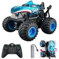 Detailed information about the product Remote Control Shark Monster Truck 2.4GHz Stunt Car RC Toys Light Sound All Terrain Indoor Outdoor for Kids Color Blue