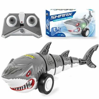 Remote Control Shark Toys,RC Shark Cars with Led Light,Rechargeable RC Robot Toy for Kids,360 Degree Rotating & Swinging Tail