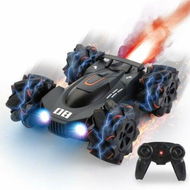 Detailed information about the product Remote Control Stunt Car Toy with Spray LED Lights 2.4Ghz Rechargeable Indoor/Outdoor All Terrain Gifts for Kids