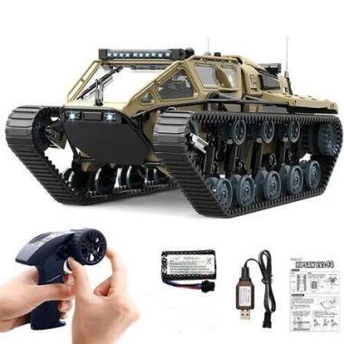 Remote Control Tank, RC Tank Offroad Crawler for Kids, 2.4Ghz Remote Control Crawler Drift Tank with 360 Degree Rotating Drifting Armored Truck, Brown Yellow