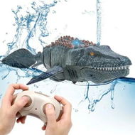 Detailed information about the product Remote Control Toy for Kids: Mosasaurus Diving Toy RC Boat with Light and Spray Water for Swimming Pool, Lake, and Bath Time (Grey)