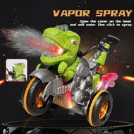 Detailed information about the product Remote Control Walking Motorbike Dinosaur With Water Mist Spray COL.GREEN.