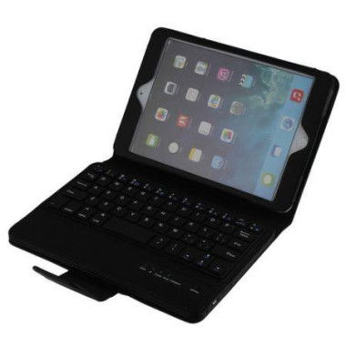 Removable Bluetooth Keyboard Oracle Leather Folio Case Cover For Apple IPad Mini - Black