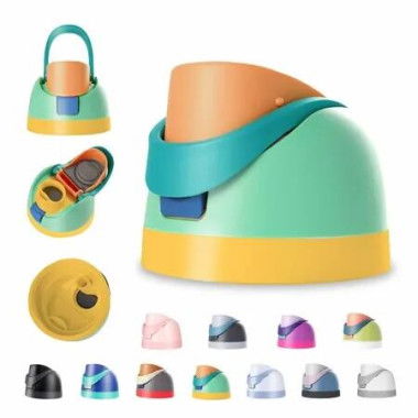 Replacement Lid for Owala Freesip,Compatible with Owala Cup,One Button Water Bottle Top Lid Replacement Accessory,Leakproof,BPA-Free (Greenish Yellow)