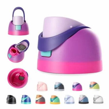 Replacement Lid for Owala Freesip,Compatible with Owala Cup,One Button Water Bottle Top Lid Replacement Accessory,Leakproof,BPA-Free (Purple Pink)