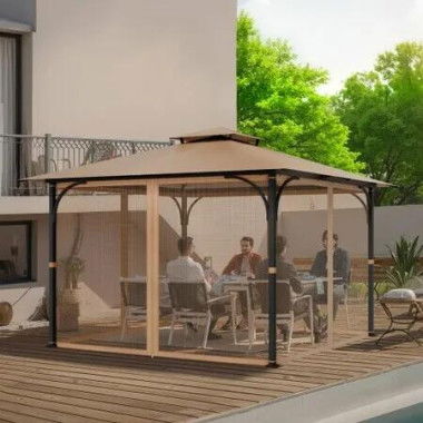 Replacement Mesh Gazebo Netting Screen for 10x10x7 ft Patio Net Only