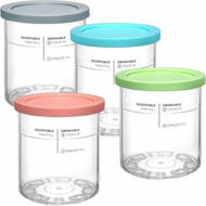 Detailed information about the product Replacement Pints and Lids for Ninja NC501 NC500 Series Creami Deluxe, 4 Pack - Compatible with Ninja Creami Deluxe Ice Cream Maker (Blue, Pink, Grey, Green)