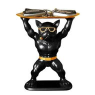 Detailed information about the product Resin Bulldog Statue Bulldog Storage Key Holder Candy Tray, Lifting Single Plate