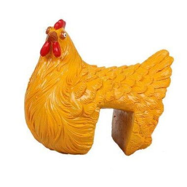 Resin Garden Ornaments Hen Statue Animal Decor Sculpture Decor For Garden Staircase Garden Farmhouse Outdoor Decor Desktop Ornaments (Yellow)