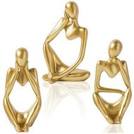 Detailed information about the product Resin Thinker Statue Gold Decor Abstract Bookshelf Sculpture For Office Book Shelf Gold Figurines Accents-3 Pack