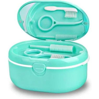 Retainer Denture Bath Case Cup Box Holder Storage Soak Container With mirror Orthodontics Mouth Guard Bracesï¼ˆgreenï¼‰
