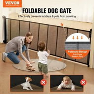 Detailed information about the product Retractable Baby Gate, 34.2' Tall Mesh Baby Gate, Extends up to 116.1' Wide Retractable Gate for Kids or Pets, Retractable Dog Gates for Indoor Stairs, Doorways, Hallways, Playrooms, Black