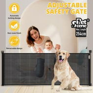 Detailed information about the product Retractable Baby Gate Pet Safety Dog Cat Fence Enclosure Safe Guard for Stairs Puppy Security Barrier Mesh Indoor Outdoor Fencing 254cm Black