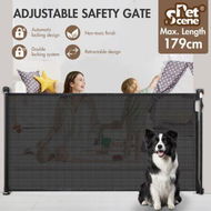 Detailed information about the product Retractable Baby Gate Pet Safety Fence Dog Safe Guard Enclosure Stair Security Barrier Mesh Indoor Outdoor 179cm Black