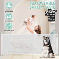 Detailed information about the product Retractable Baby Gate Safety Pet Dog Fence Enclosure Safe Guard Barrier Stair Security Mesh Puppy Cat Fencing 254cm White