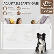 Detailed information about the product Retractable Baby Gate Safety Pet Fence Dog Enclosure Safe Guard Security Guard Stairs Mesh Indoor Outdoor 179cm White