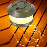 Detailed information about the product Retractable Camping String Lights Reel 65FT/20M 200LED, Outdoor Portable 3000mAh Stowable Strip Fairy Warm Light for Indoor, Home, RV, Patio, Green