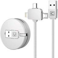 Detailed information about the product Retractable Charging USB Cable IP And Micro USB & Type-C 3-in-1 Charging And 3-in-1 Data Transmission Charger 3.3ft / 1m Data Cables (White)