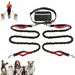 Retractable Hands Free Dog Lead with Dual Bungees for 2 Dogs, Adjustable Belt Belt Bag for Running Walking Hiking Jogging Biking Color Red. Available at Crazy Sales for $19.99