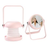 Detailed information about the product Retractable Night Light Makeup Mirror Portable LED Desk Lamp 3 Color Modes USB Rechargeable Eye Care Reading Christmas Birthday Gift COL Pink
