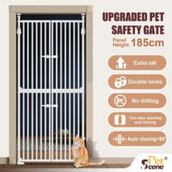 Detailed information about the product Retractable Safety Gate Pet Dog Cat Extra Tall Fence Enclosure Barrier Safe Guard Fencing for Doorway Stairs 190 to 250cm