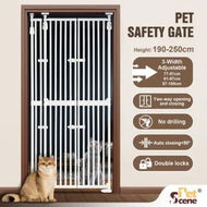 Detailed information about the product Retractable Safety Gate Pet Dog Cat Extra Tall with 3-Position Width Adjustment Fence Enclosure Guard Security Barrier Fencing for Stairs Doorway Kitchen