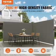 Detailed information about the product Retractable Side Awning, 160X600cm Aluminum Outdoor Privacy Screen, 280g Polyester Water-proof Retractable Patio Screen, UV 30+ Room Divider Wind Screen for Patio, Backyard, Balcony, Gray